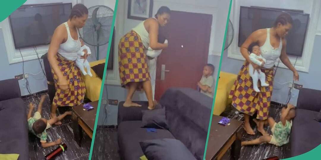 "My House Is On Fire": Nigerian Mum of 3 Boys Chases Her Sons Around the House in Viral Video