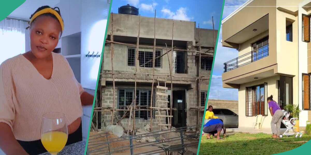 Couple Builds Family Mansion in 7 Months, Gives it Flat roof, Paints Building with Cool Colours