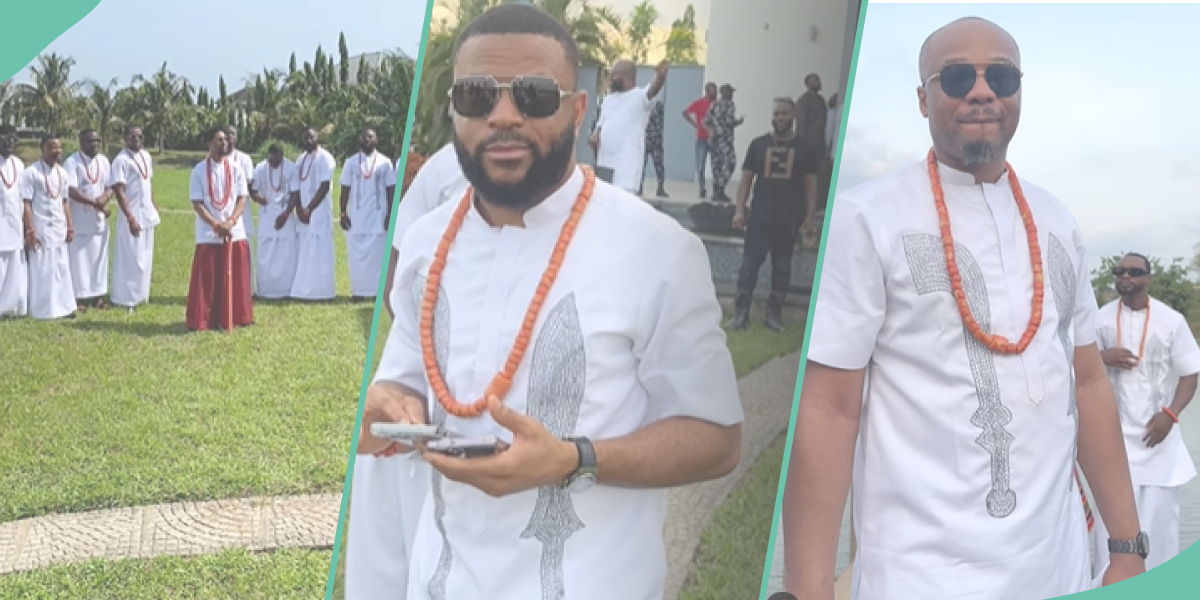 Groomsmen Leave Ladies Blushing As They Rock Edo Outfits for a Wedding: "Number 4 Dey Enter My Eyes"