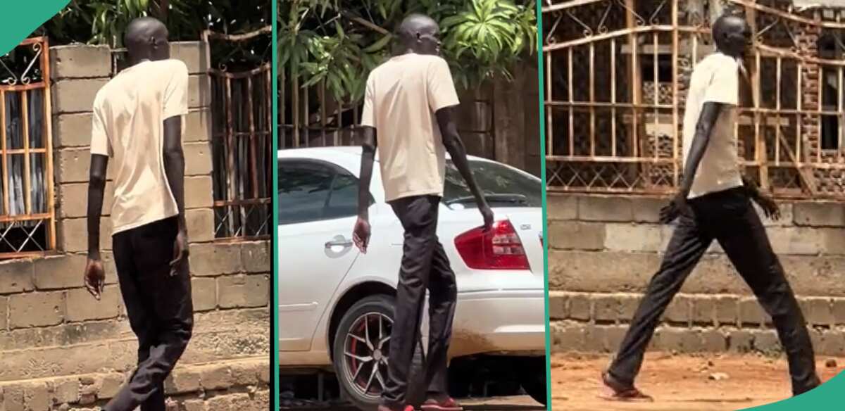 "A True Giant of Africa": Tall Man Attracts Public Attention While Walking on Street Road