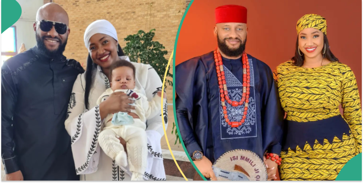 Yul Edochie and Judy Austin Take Their Second Child for Baptism, Netizens Drag Actress’ Appearance