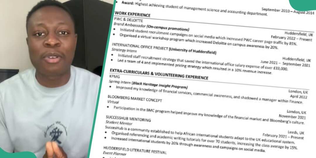 Nigerian Man in UK Posts CV Format That Got Him Employed at One of the Biggest Tech Firms Abroad