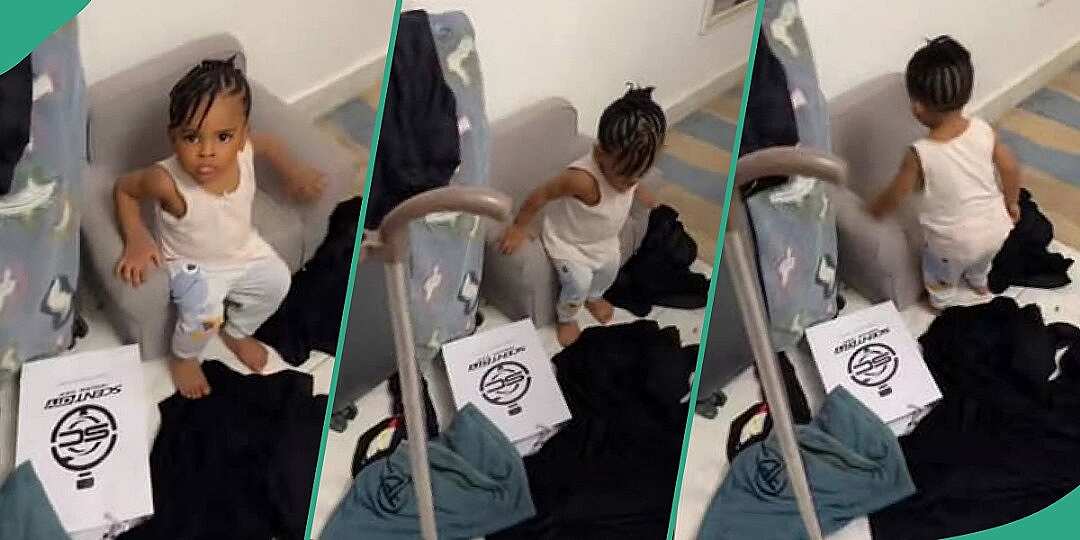 "Trouble Dey Sleep, You Go Wake am": Little Girl Angrily Throws Down Mum's Clothes from Her Chair