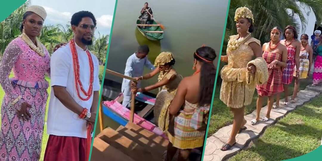 "She Arrived in a Boat": Video Shows Unique Wedding Style of Princess in Bayelsa State, People React