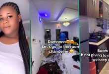 "The Bedsheet Come Be Like Crop Top": Reactions as Lady Redecorates her New Apartment, Shows it off