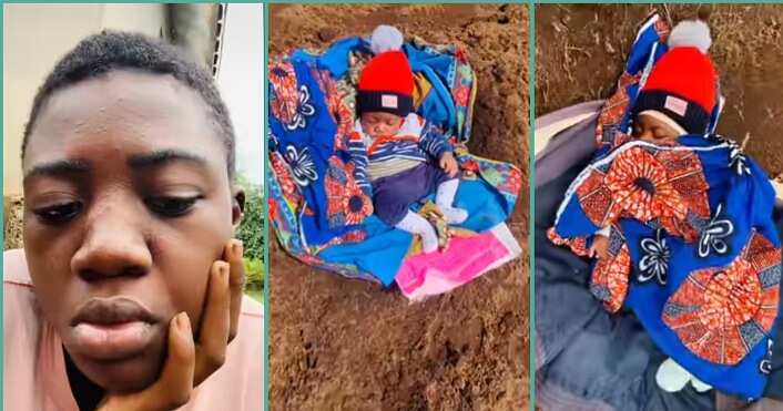 Lady Who Left Newborn Daughter With Mum Cries Out after Returning to Meet Them in Farm, Video Trends