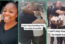 "She's Very Lucky": Nigerian Lady Flies Abroad to Meet Oyinbo Lover, Video Melts Hearts