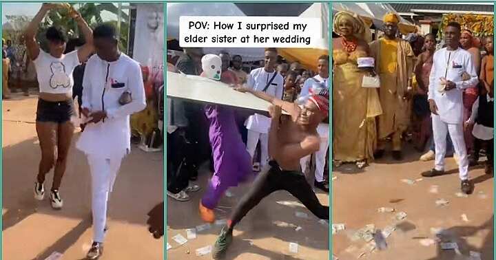 "Her Husband Dey Regret Wedding": Video Shows Moment Bride's Brother Staged Epic Surprise for Sister