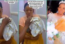 Nigerian Woman Who Delivered Baby at 4 am Holds Wedding Ceremony on Same Day, Video Stuns Viewers