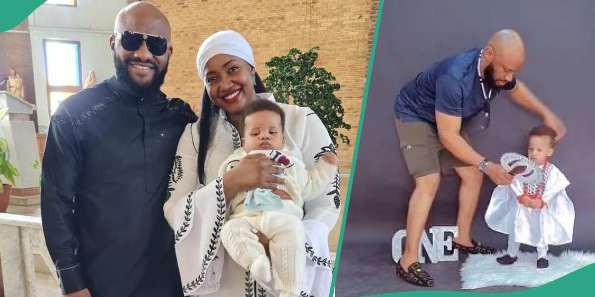 “Dis Na Pete Edochie”: Yul Edochie Shares Photo Shoot of 2nd Son With Judy Austin As He Turns One