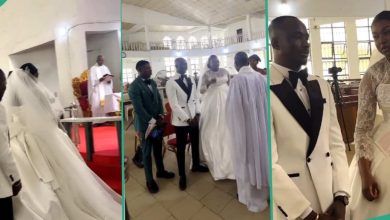 Video Shows Moment Pastor Asked Nigerian Bride to Remove Her Eyelashes or No Wedding, Generates Buzz