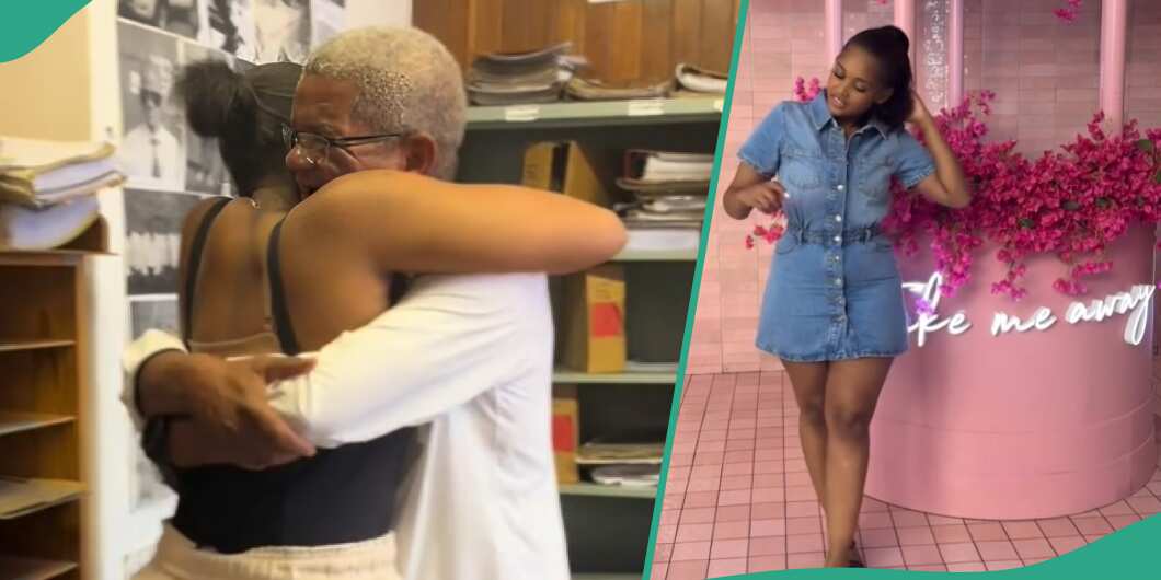After 4 Years, Young Lady Returns Home to Reunite with Her Father, They Hug Each Other