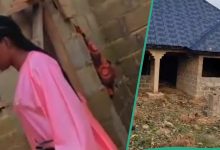 Young Nigerian Lady Celebrates Her Uncompleted Building, Shows Her Progress