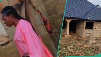 Young Nigerian Lady Celebrates Her Uncompleted Building, Shows Her Progress