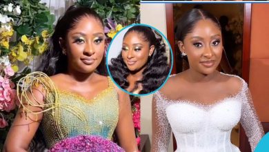 Bride Who Resembles Ini Edo Looks Stunning in a Strapless Kente Gown With Unique Beading: "Pretty"