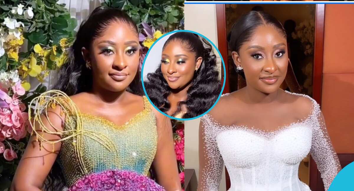 Bride Who Resembles Ini Edo Looks Stunning in a Strapless Kente Gown With Unique Beading: 