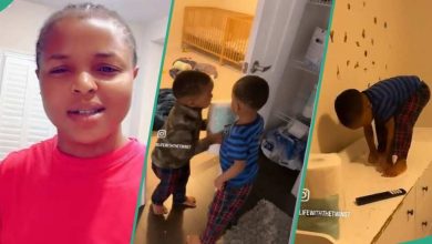 "Check On Your Kids When they Go Silent": Worried Mum Cries Out after Catching Twin Sons Making Mess