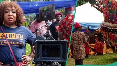 "Ijele is Coming": Excitement as Igbo Masquerade Lands in Lagos For Ajakpovi‘s Cultural Movie