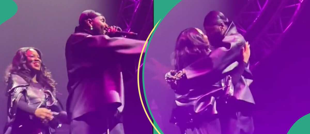 Kizz Daniel’s Wife Surprises Him on Stage at UK Concert, Fans Go Gaga As He Reveals Her Name: “Aww”