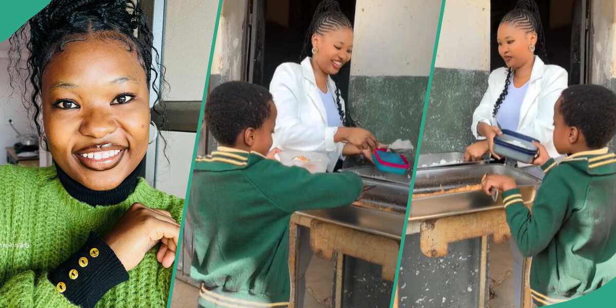Teacher Gives Students Free Food, Serves Rice on their Plates, Her Students Rejoice