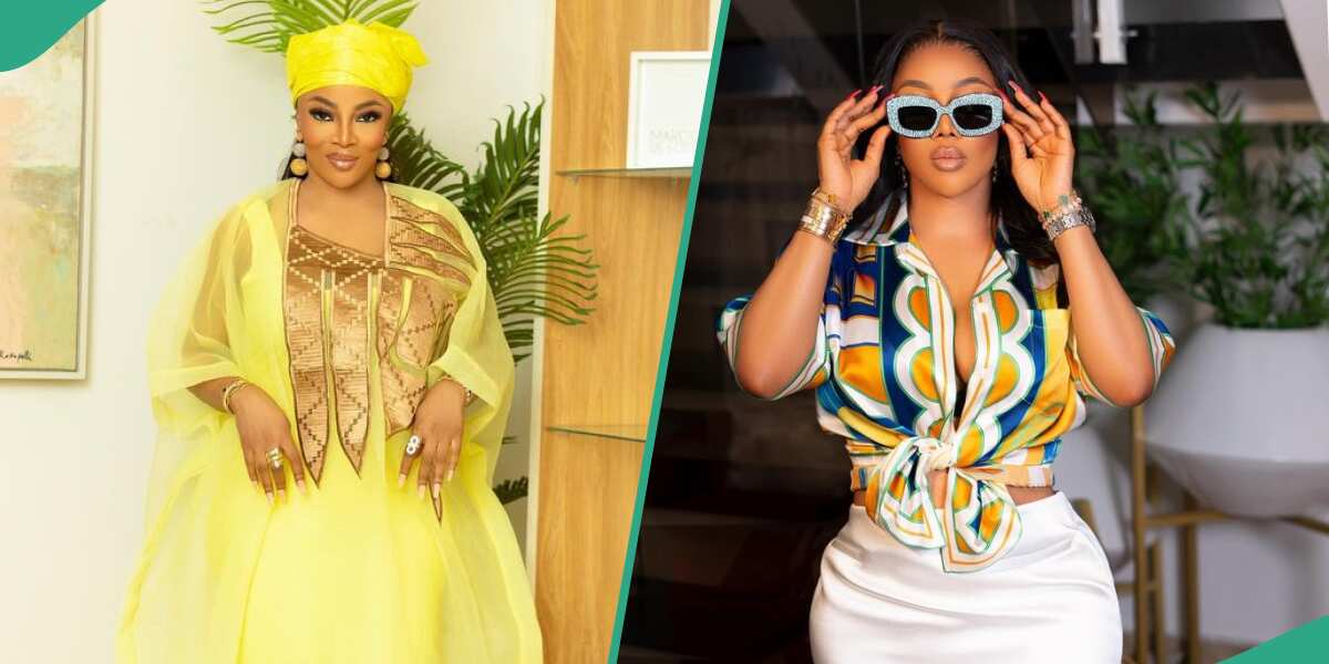Toke Makinwa Makes Fashion Statement in Peach and Black Dress, Amazes Fans: "This is Point and Kill"