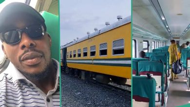 "Train From Aba to Port Harcourt": Man Pays N1500 For First Class Seat, Travels on Train in Style
