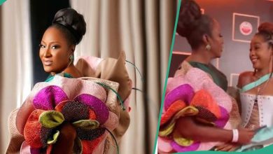 “Wetin That Girl Wear?” Ireti Doyle's Daughter's Outfit to AMVCA Raises Eyebrow, Fans Knock Her