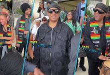 Stevie Wonder Arrives In Ghana, Videos as Ghanaians Give Him warm Welcome At The Airport