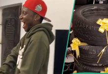 Man Gets 4 Tyres, Black Shiny Shoes, Packaged Shorts as He Marks His Birthday