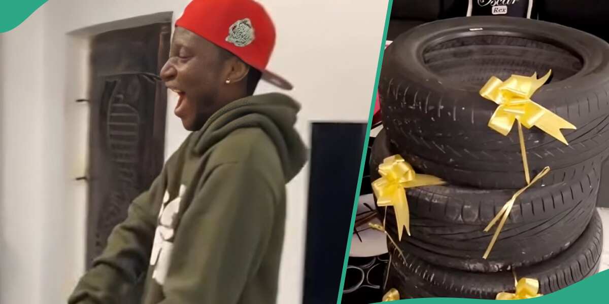 Man Gets 4 Tyres, Black Shiny Shoes, Packaged Shorts as He Marks His Birthday