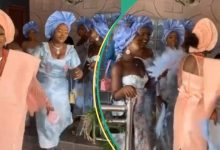 Drama as Angry Nigerian Bride Pushes Her Asoebi Girl on Wedding Day, Video Goes Viral