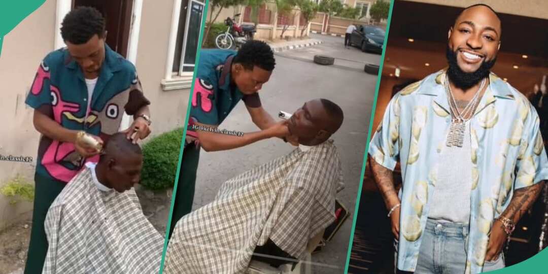 Nigerian Barber Makes Desperate Move to Get Davido's Attention, Video Goes Viral Online