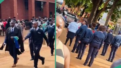 Video Shows Teary Moment Colleagues of Security Man, 37, Followed Him as He Graduated from School