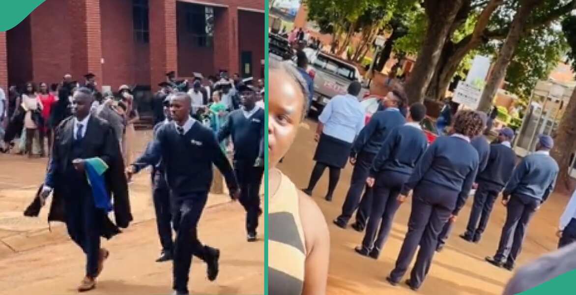 Video Shows Teary Moment Colleagues of Security Man, 37, Followed Him as He Graduated from School