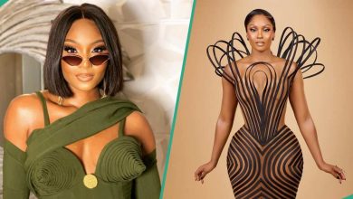Osas Ighodaro Gives Show-Stopping Look in Lovely Trad Outfit, Fans Hail Her: "Na You Dey Reign"