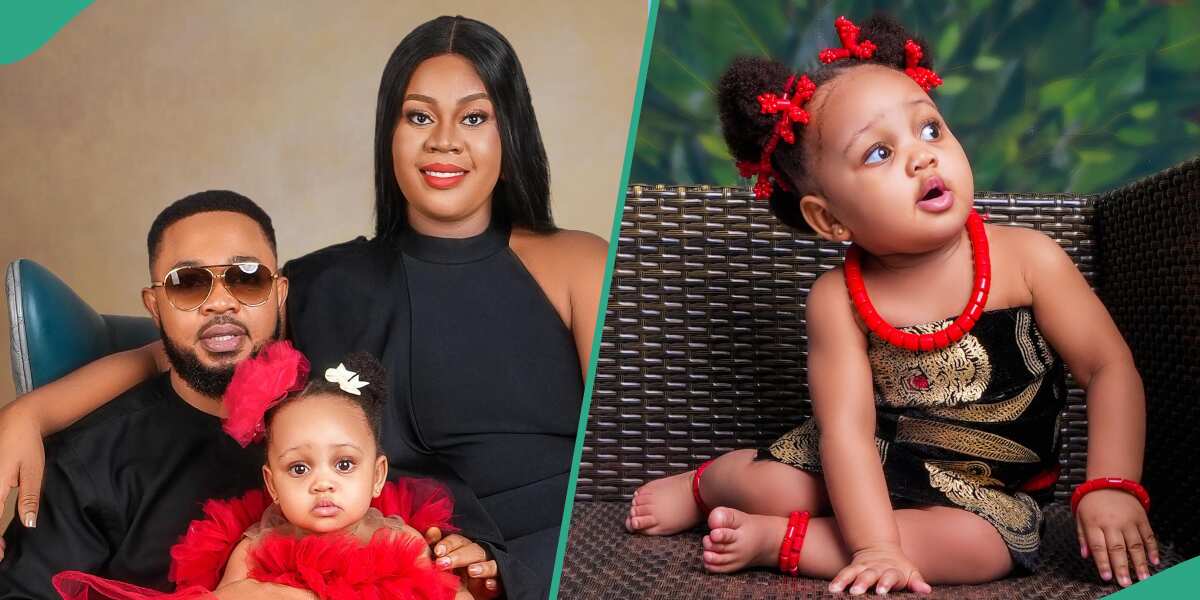 Little Baby Rocks Igbo Cultural Outfit for 1st Birthday, Looks Adorable, Netizens Pray for Her