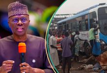 BREAKING: Tragedy as Truck Rams Into BRT Bus on Lagos-Ibadan Expressway