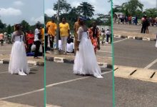 AAUA Student Storms Her Matriculation Wearing 'Wedding Dress,' Video Generates Buzz Online