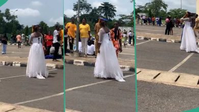AAUA Student Storms Her Matriculation Wearing 'Wedding Dress,' Video Generates Buzz Online