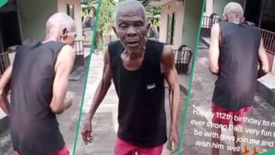 "He Is Still Strong at 112 Years": Lady Shares Video of Her Father Dancing Energetically in Compound