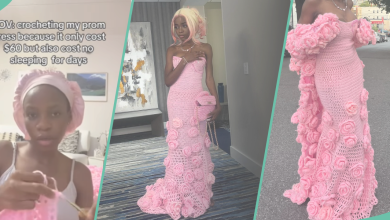 Lady Makes Crochet Dress in 3 Days, Amazes Many, Video Trends: "The Hair Overpowered Your Dress"