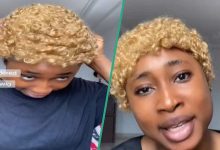 Lady Orders Cute Gold Wig, Gets Funny Style, Many Ask Her to Become a Lawyer, Video Trends