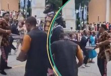 Igbo Student Schooling Abroad Invites Oghene Group to His Graduation Party, Dances in Viral Video