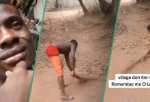 Young Nigerian Man in Village Looks for Job, Sweeps Compound as He Seeks Help Online