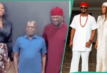 Video As Paul PSquare Visits Governor Otti With His New Wife, Ivy, Fans React: “Where Is Peter?”