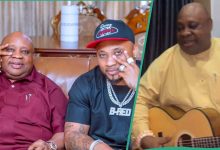 “Oh Better Papa”:Adorable Moment Gov Ademola Adeleke Played Guitar as Son Drums, Fans React