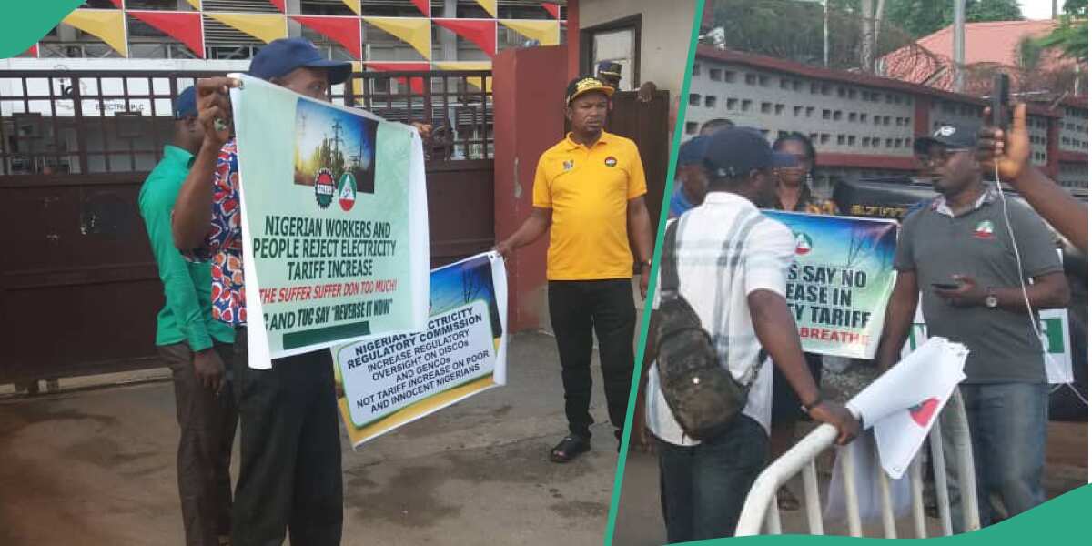 BREAKING: Furious NLC Members Storm Discos in Nigerian States Over Electricity Tariff, Photos Emerge