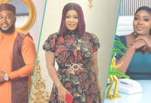 Ruby Orjiakor Boldly Calls Out Nosa Rex and Adanma Luke, As She Prays for Late Jnr Pope in Church