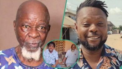 Kunle Afod Visits 101-Year-Old Charles Olumo ‘Agbako,’ Veteran Actor Jumps, Jogs in Video