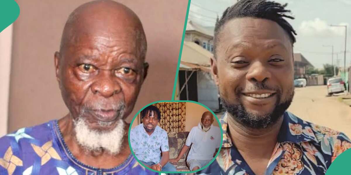 Kunle Afod Visits 101-Year-Old Charles Olumo ‘Agbako,’ Veteran Actor Jumps, Jogs in Video